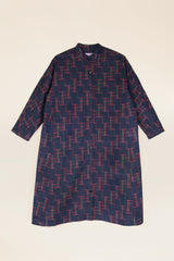 Japan Dress in Vintage Japanese Silk Ikat Stair Steps