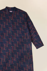 Japan Dress in Vintage Japanese Silk Ikat Stair Steps