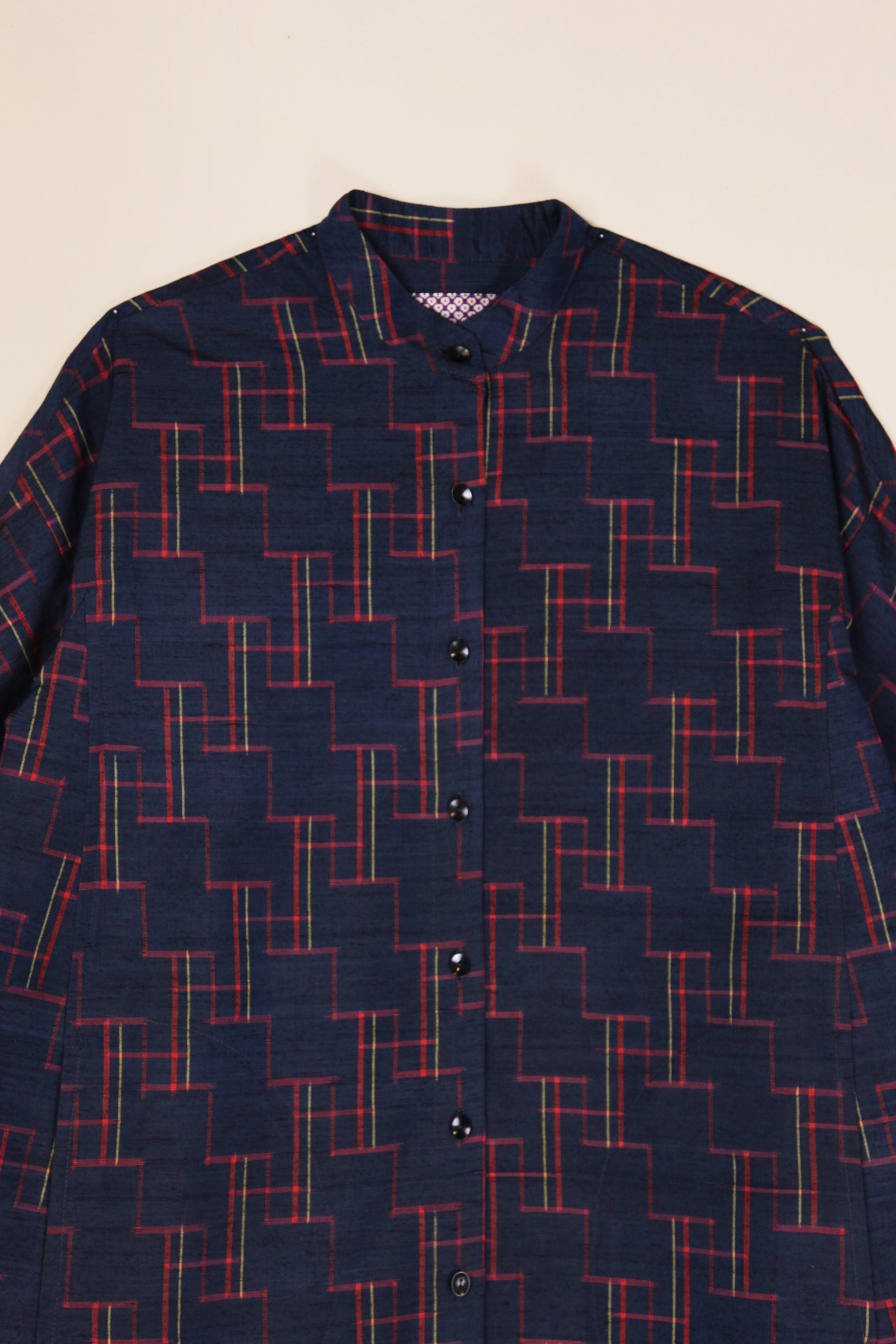 Japan Dress in Vintage Japanese Silk Ikat Stair Steps