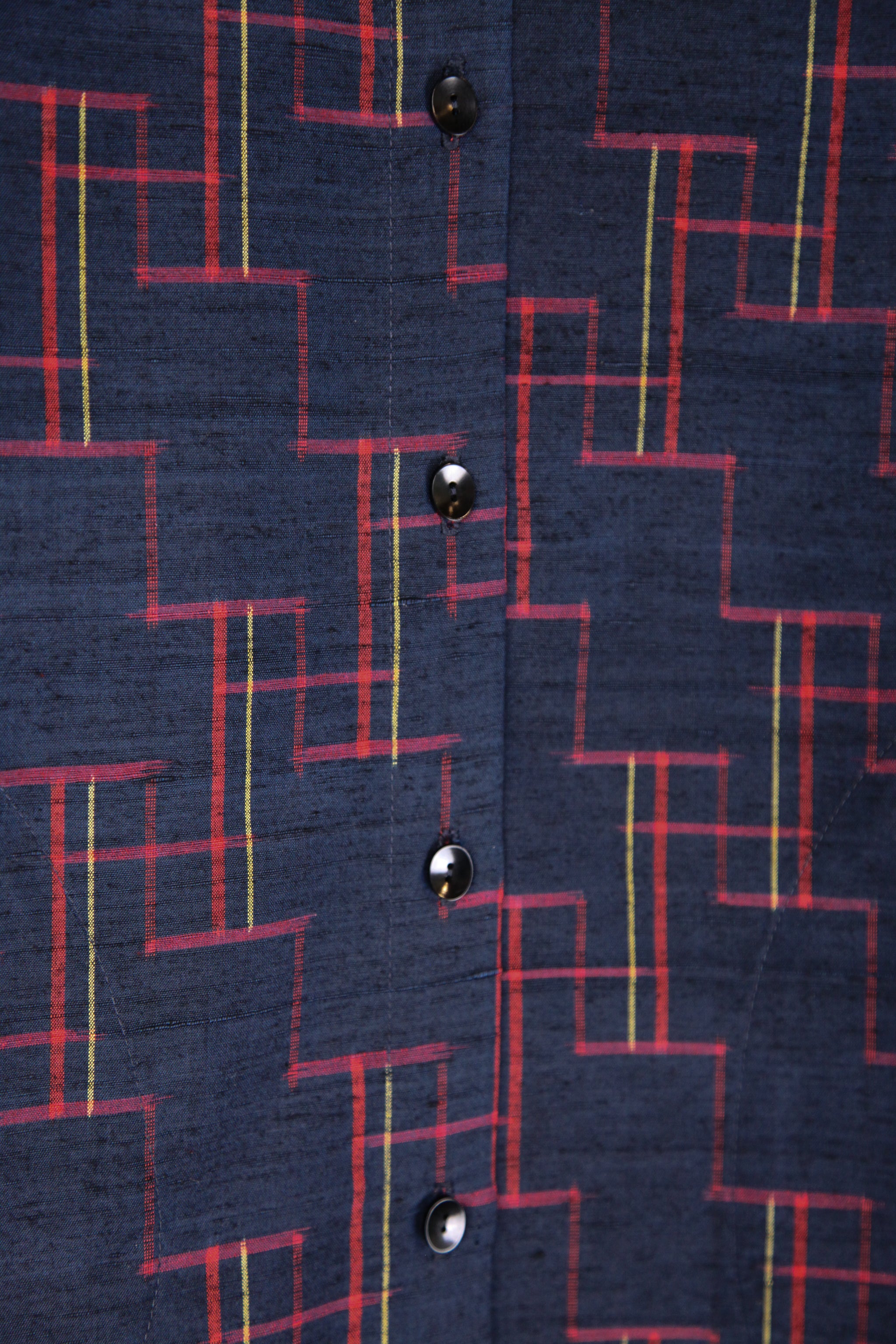 Japan Dress in Vintage Japanese Silk Ikat Stair Steps