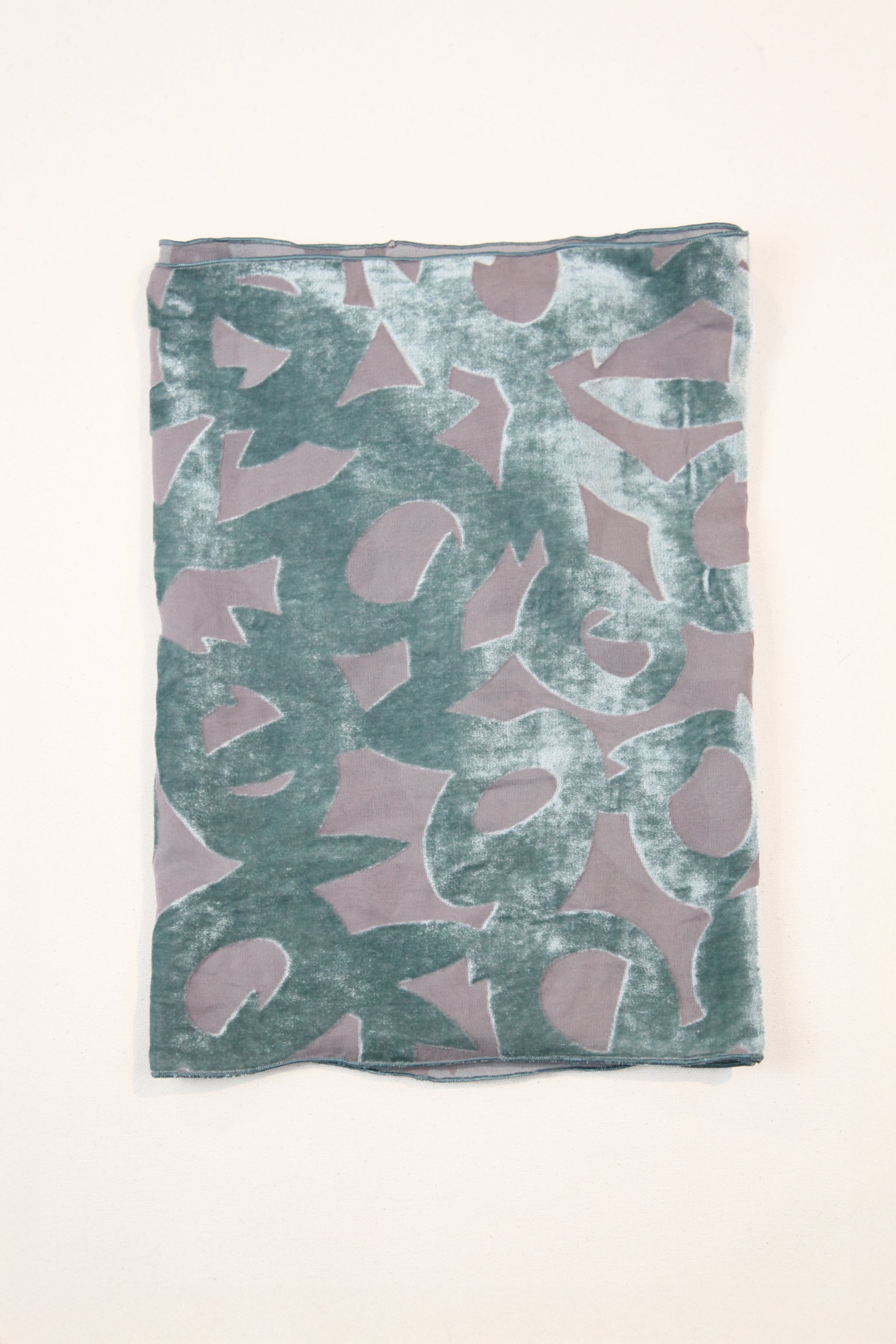 Velvet Bamboo Flower Scarf in Aqua