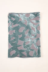 Velvet Bamboo Flower Scarf in Aqua