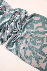 Velvet Bamboo Flower Scarf in Aqua