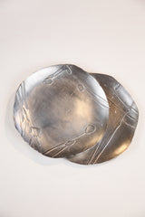 Silver-Glazed Stoneware Plates - Set of 12