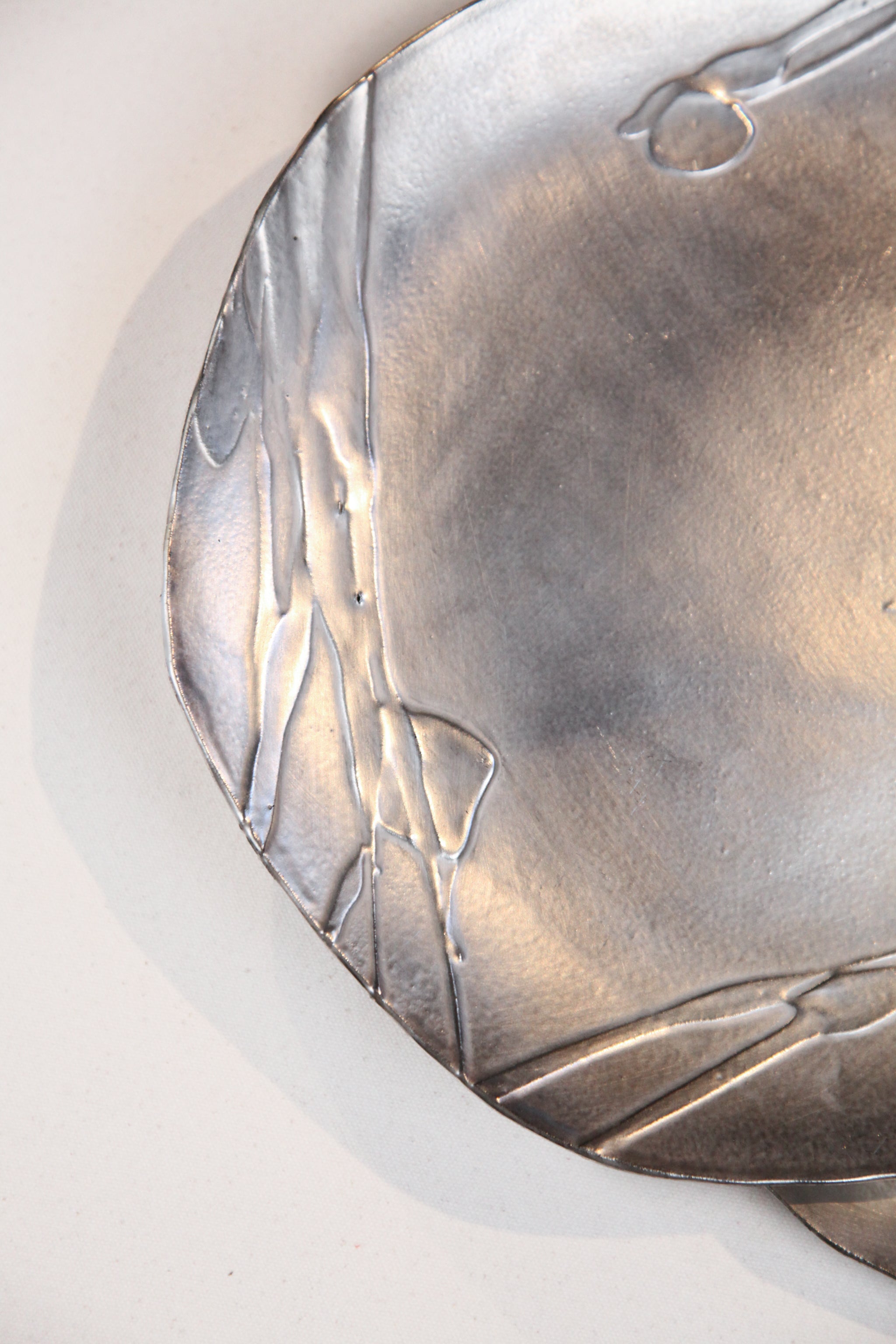 Silver-Glazed Stoneware Plates - Set of 12