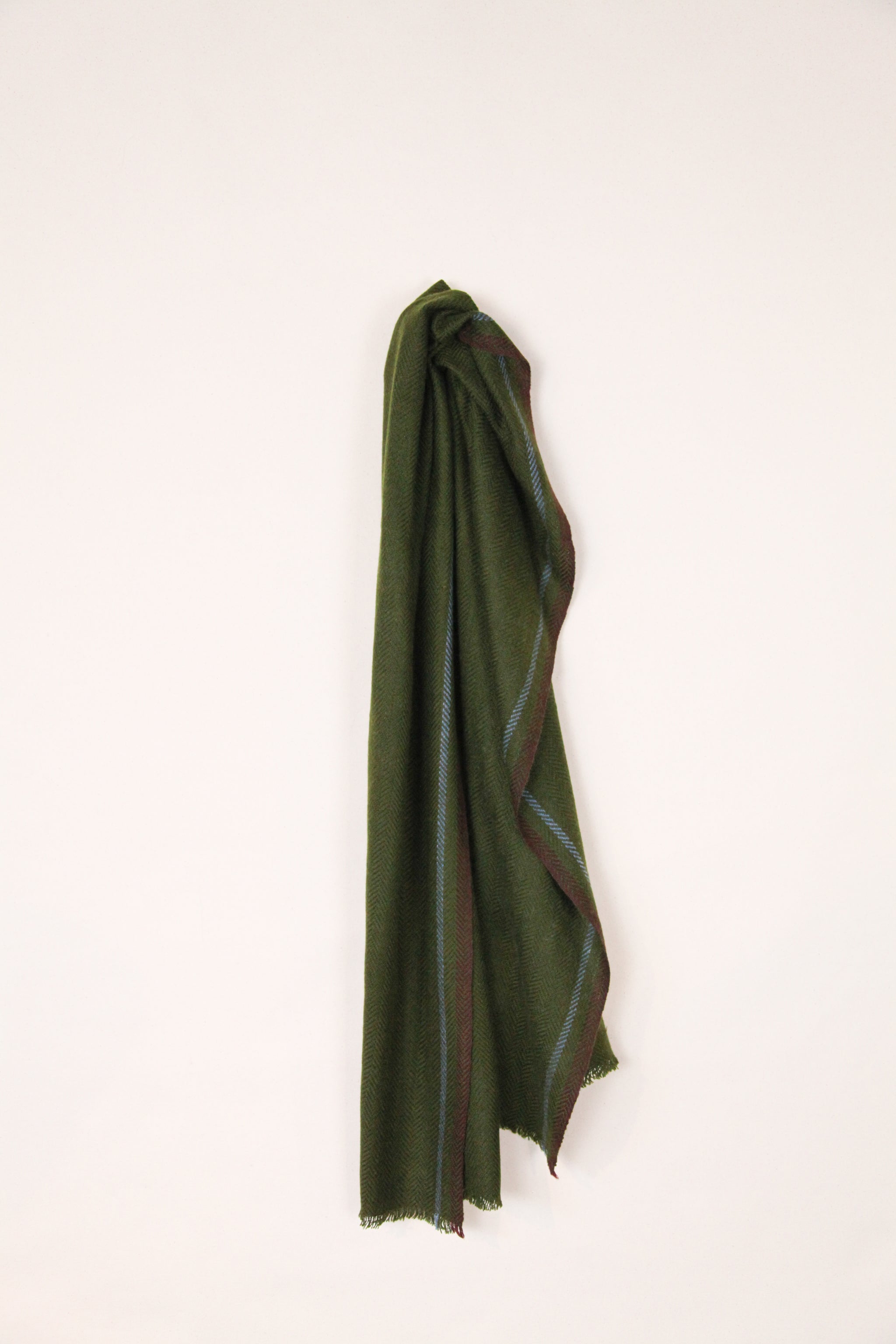 Pashmina Wool in Green Herringbone