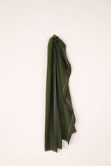 Pashmina Wool in Green Herringbone