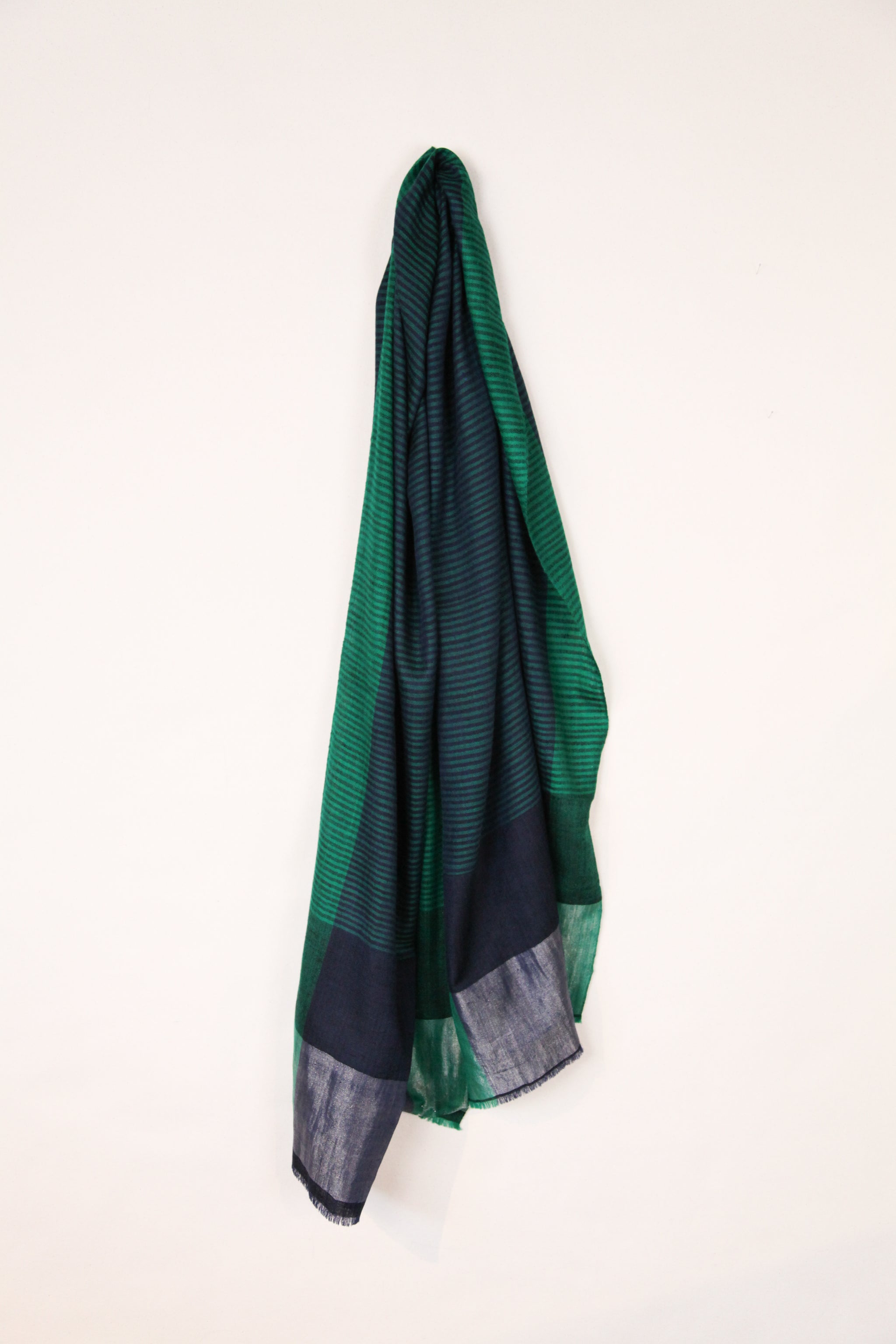 Pashmina Cashmere in Emerald Stripes