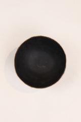 Black Stoneware Bowl with Gold Lip
