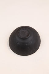 Black Stoneware Bowl with Gold Lip
