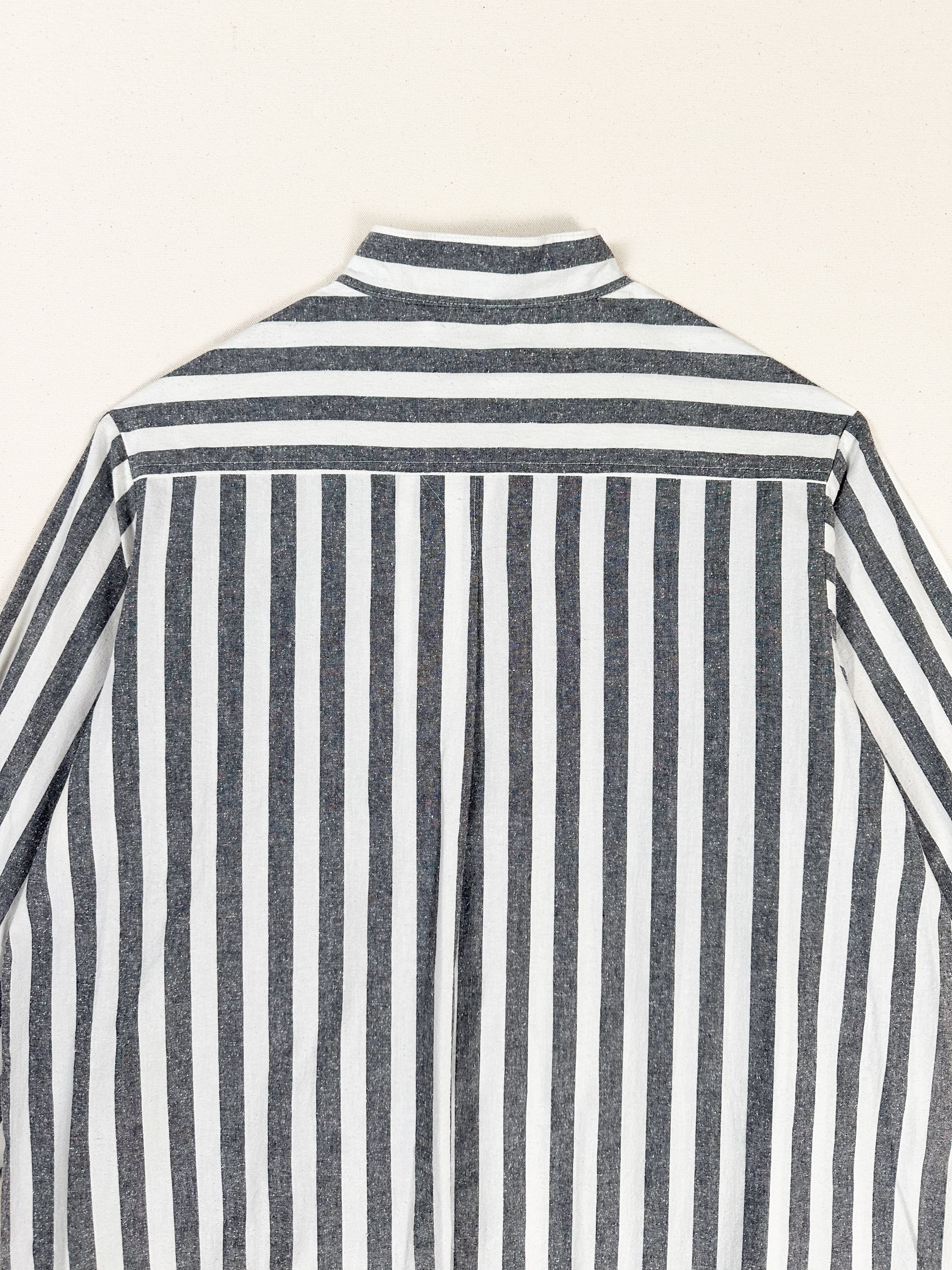 Sally Shirt in Grey Striped Silk