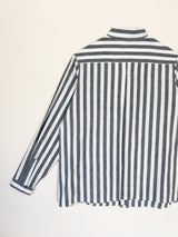 Sally Shirt in Grey Striped Silk