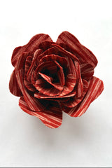 Red Peony Brooches in Vintage Japanese Fabrics