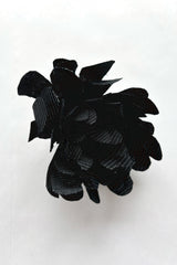 Black Flower Brooches in Vintage Japanese Fabrics