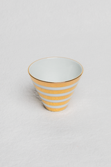 Flared Porcelain Cup with Gold Stripes
