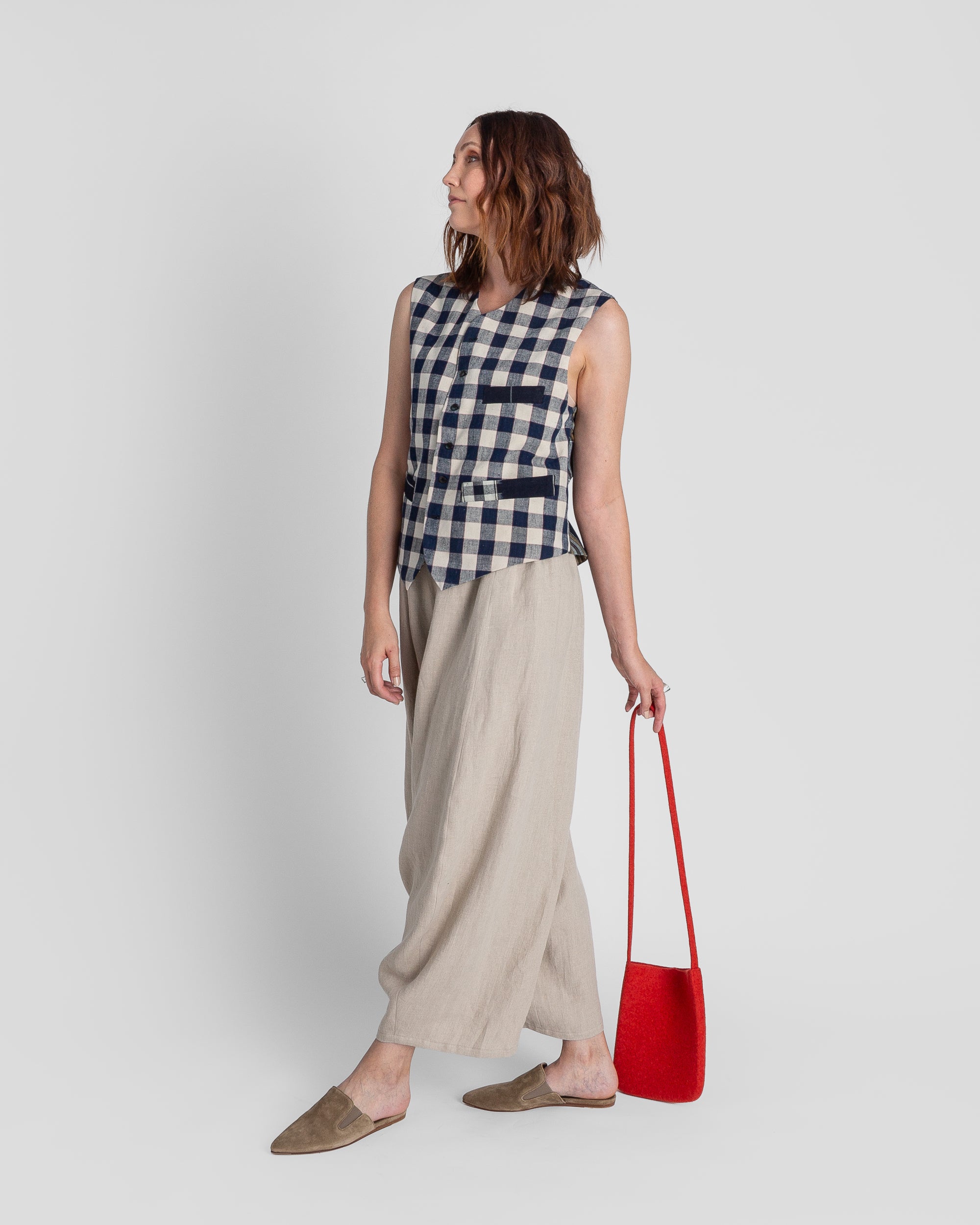Japan Vest in Vintage Japanese Cotton Plaids SD