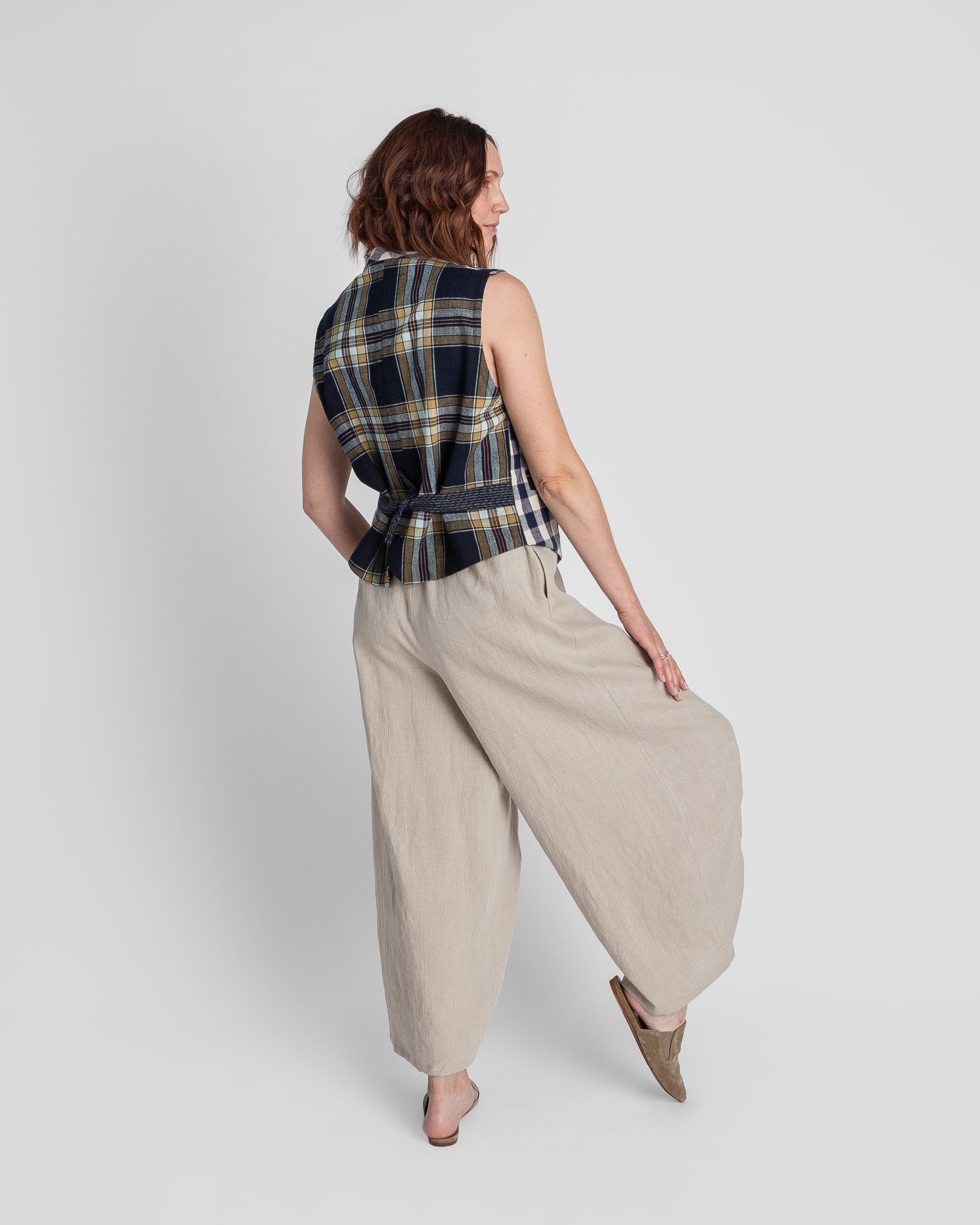 Japan Vest in Vintage Japanese Cotton Plaids SD