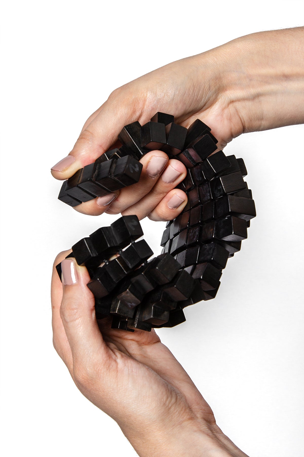 Ebony Stepped Cube Bracelet