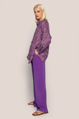 PJ Pant in Purple Silk Crepe