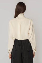 Classic Shirt in Ivory Silk Crepe