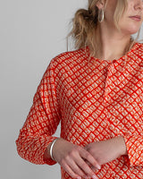 Lotus Shell in Vintage Coral Japanese Silk