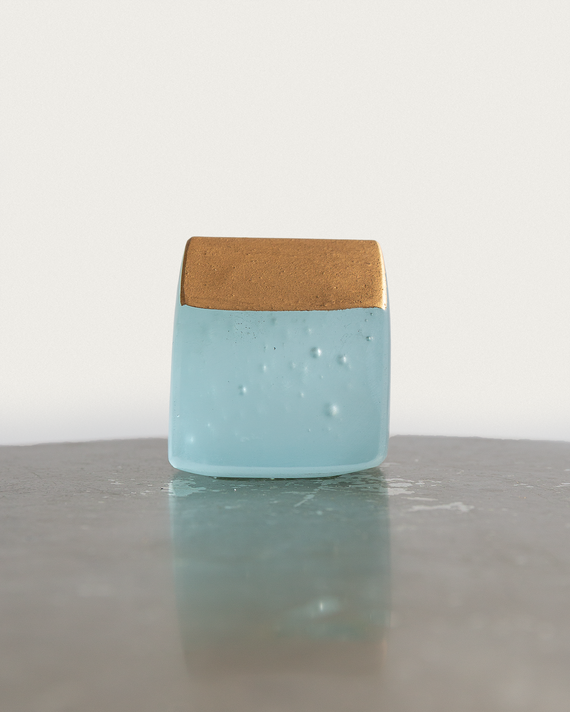 Aqua Blue Glass House - Medium #26
