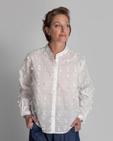 Mini Shirt in White Nuno Cotton