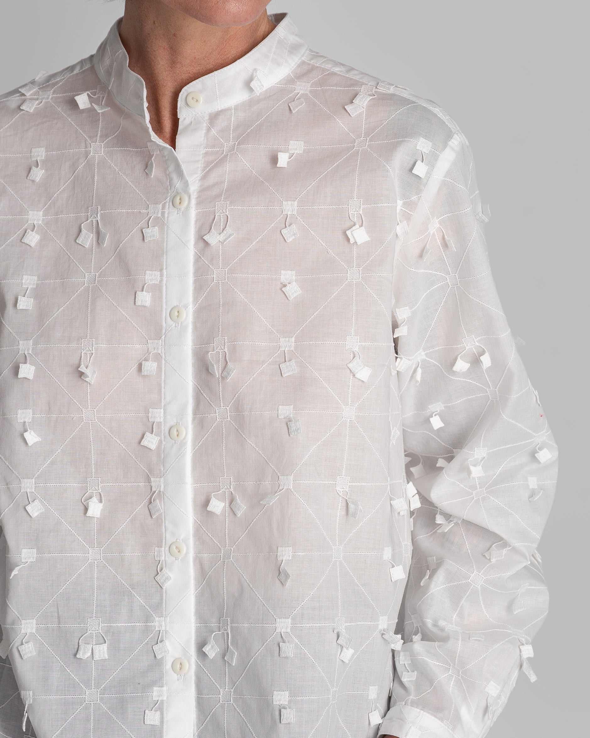 Mini Shirt in White Nuno Cotton