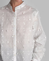 Mini Shirt in White Nuno Cotton