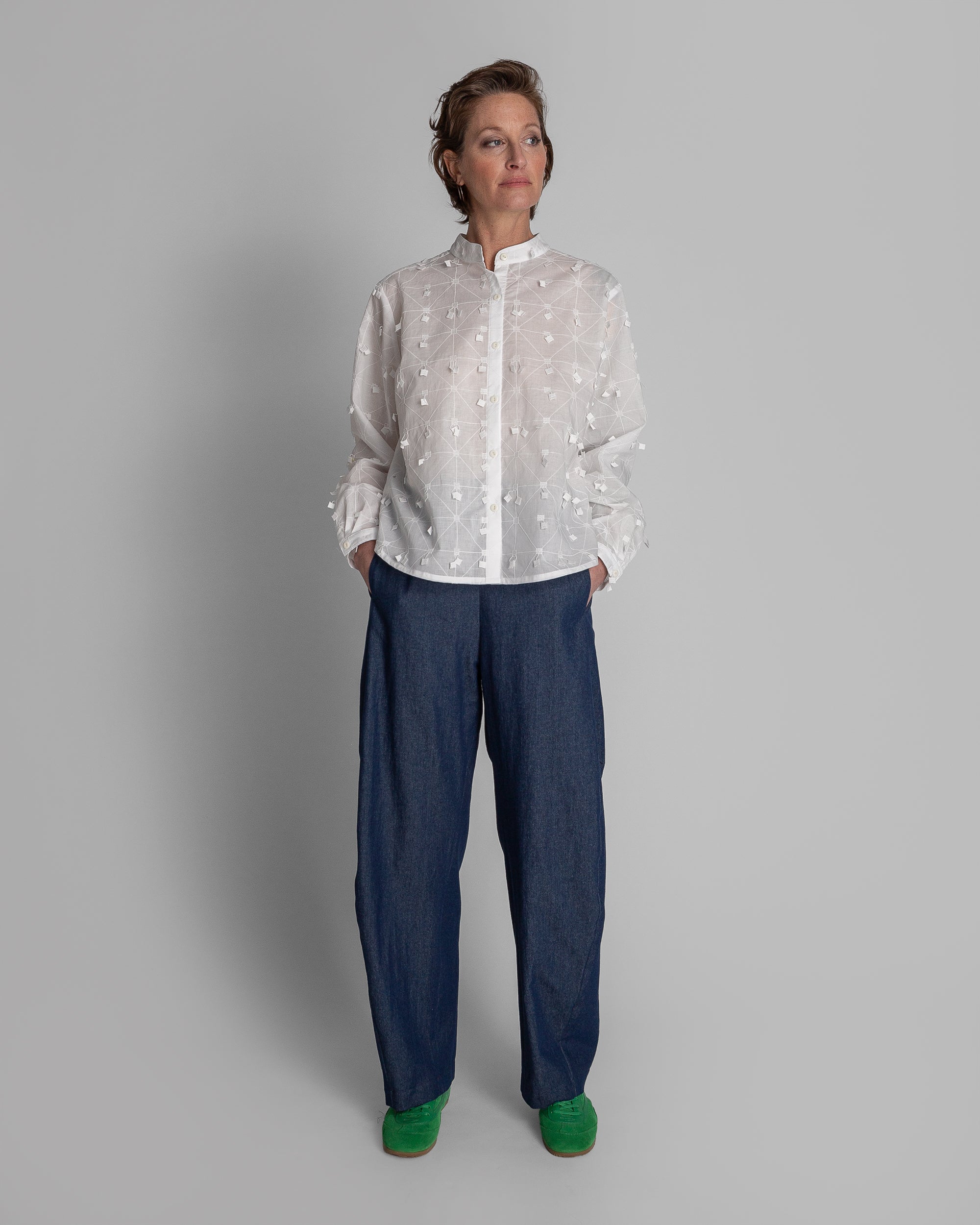 Mini Shirt in White Nuno Cotton