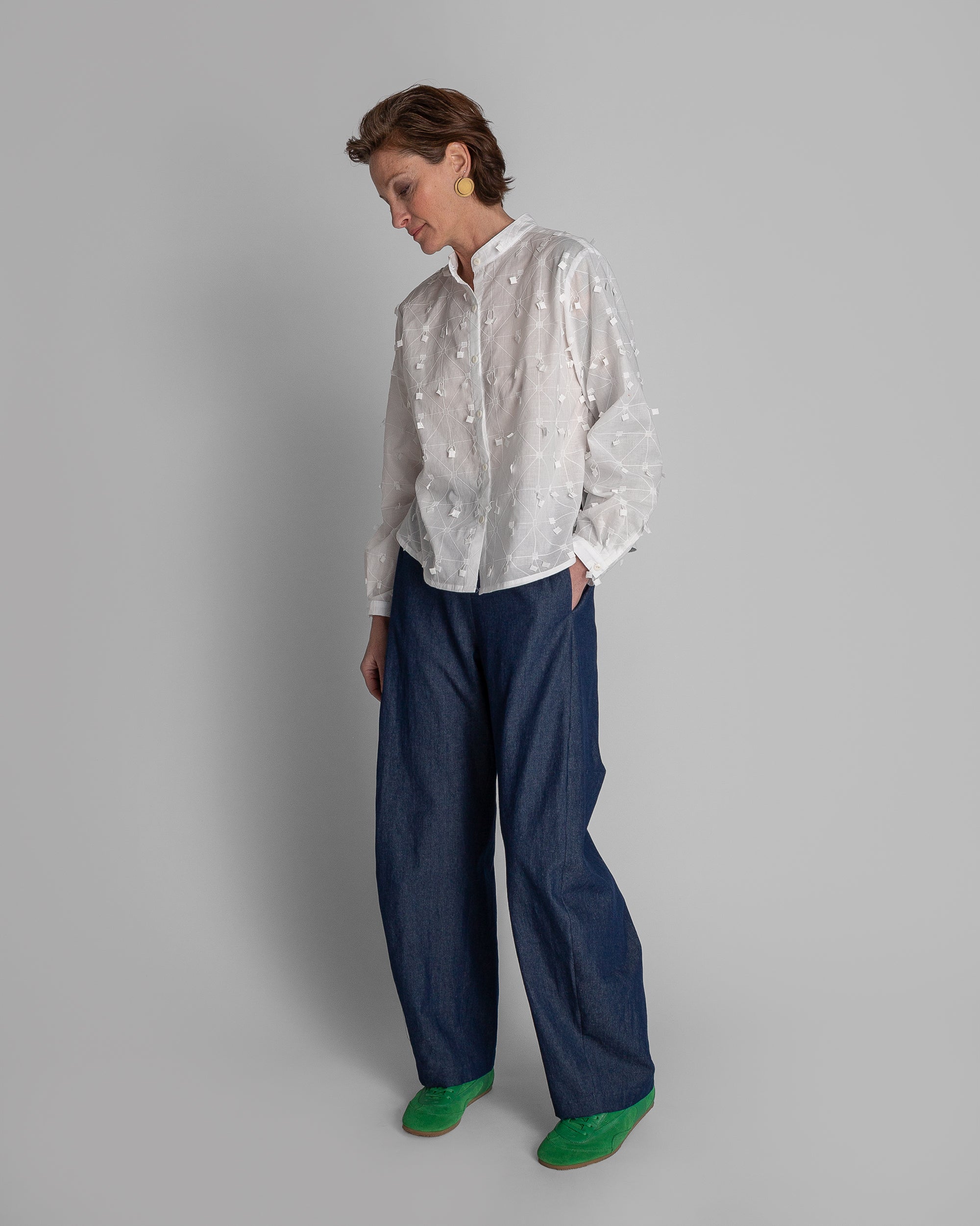 Mini Shirt in White Nuno Cotton