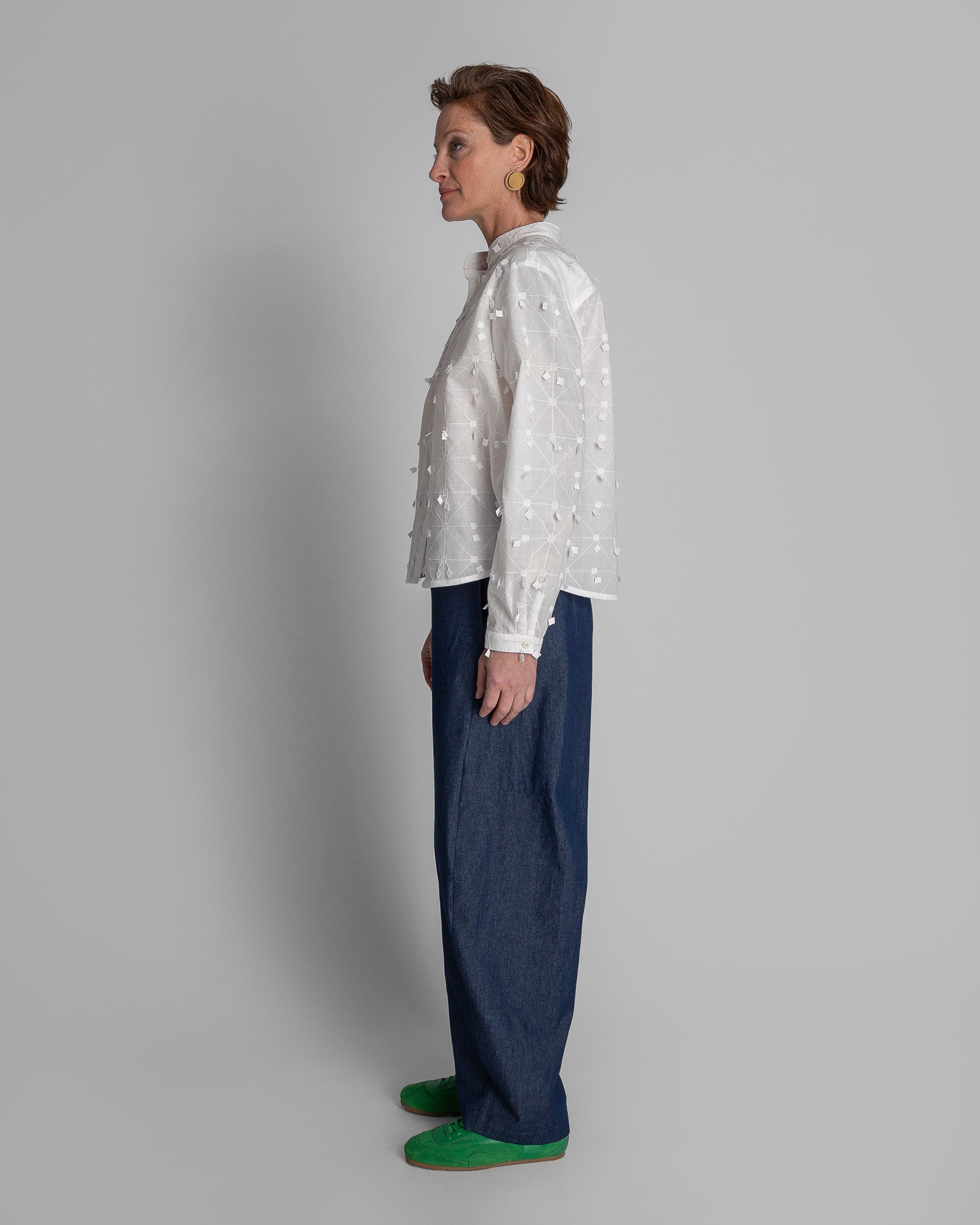 Mini Shirt in White Nuno Cotton