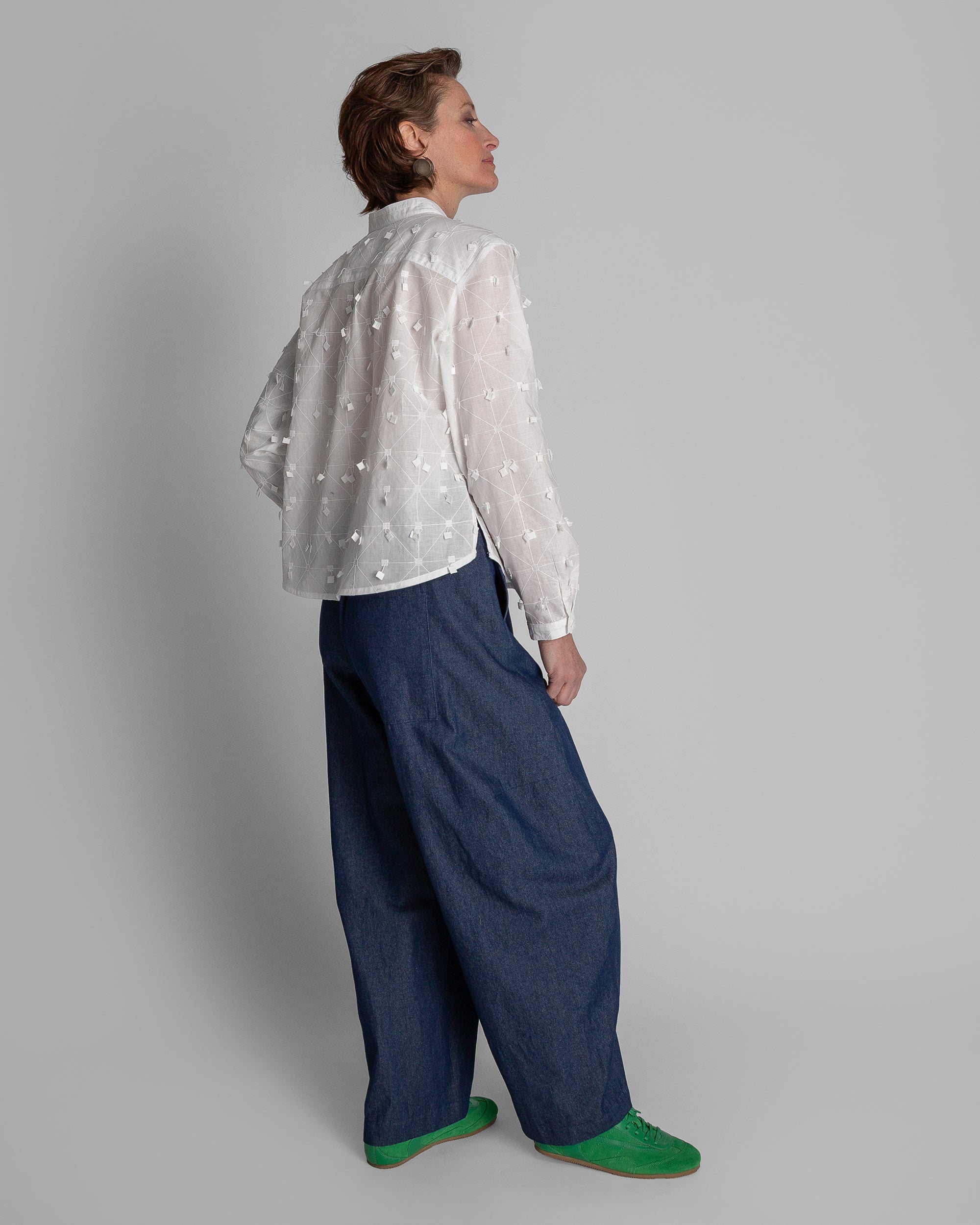 Mini Shirt in White Nuno Cotton