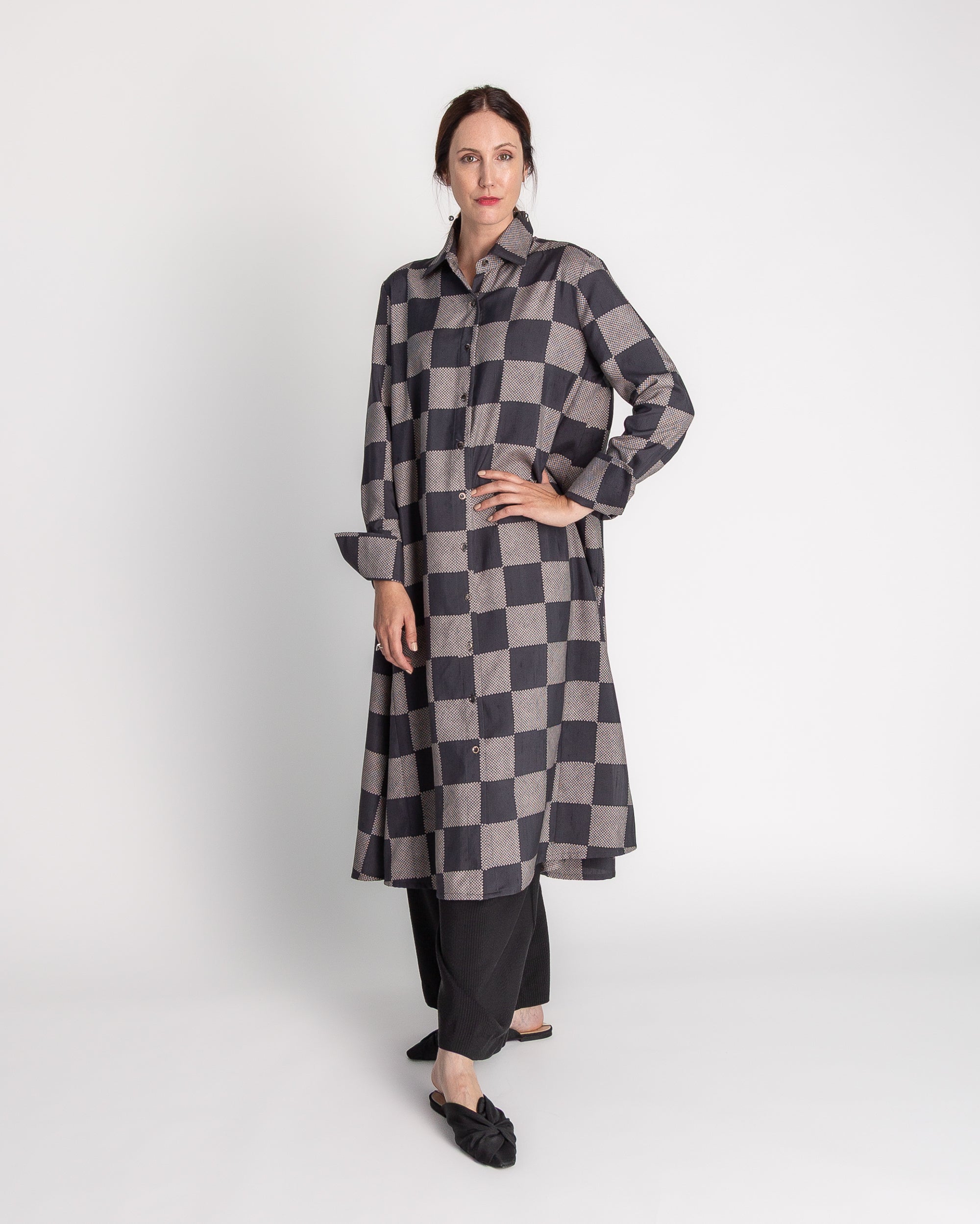 Ginza Dress in Vintage Japanese Printed Silk