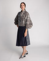 Balloon Bomber in Vintage Japanese Gray Silk