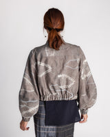 Balloon Bomber in Vintage Japanese Gray Silk
