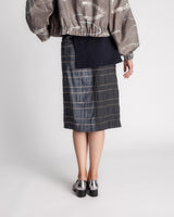 Peplum Skirt in Vintage Japanese Silk Shibori