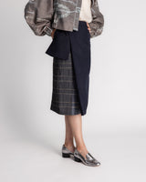 Peplum Skirt in Vintage Japanese Silk Shibori