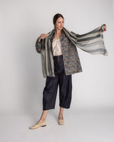 Long Omni Jacket in Vintage Japanese Silk Ikat