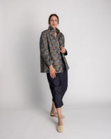Long Omni Jacket in Vintage Japanese Silk Ikat