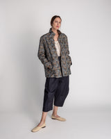 Long Omni Jacket in Vintage Japanese Silk Ikat