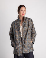 Long Omni Jacket in Vintage Japanese Silk Ikat