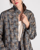 Long Omni Jacket in Vintage Japanese Silk Ikat