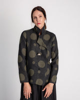 Flag Shirt in Olive Wool Dots