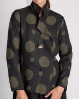 Flag Shirt in Olive Wool Dots