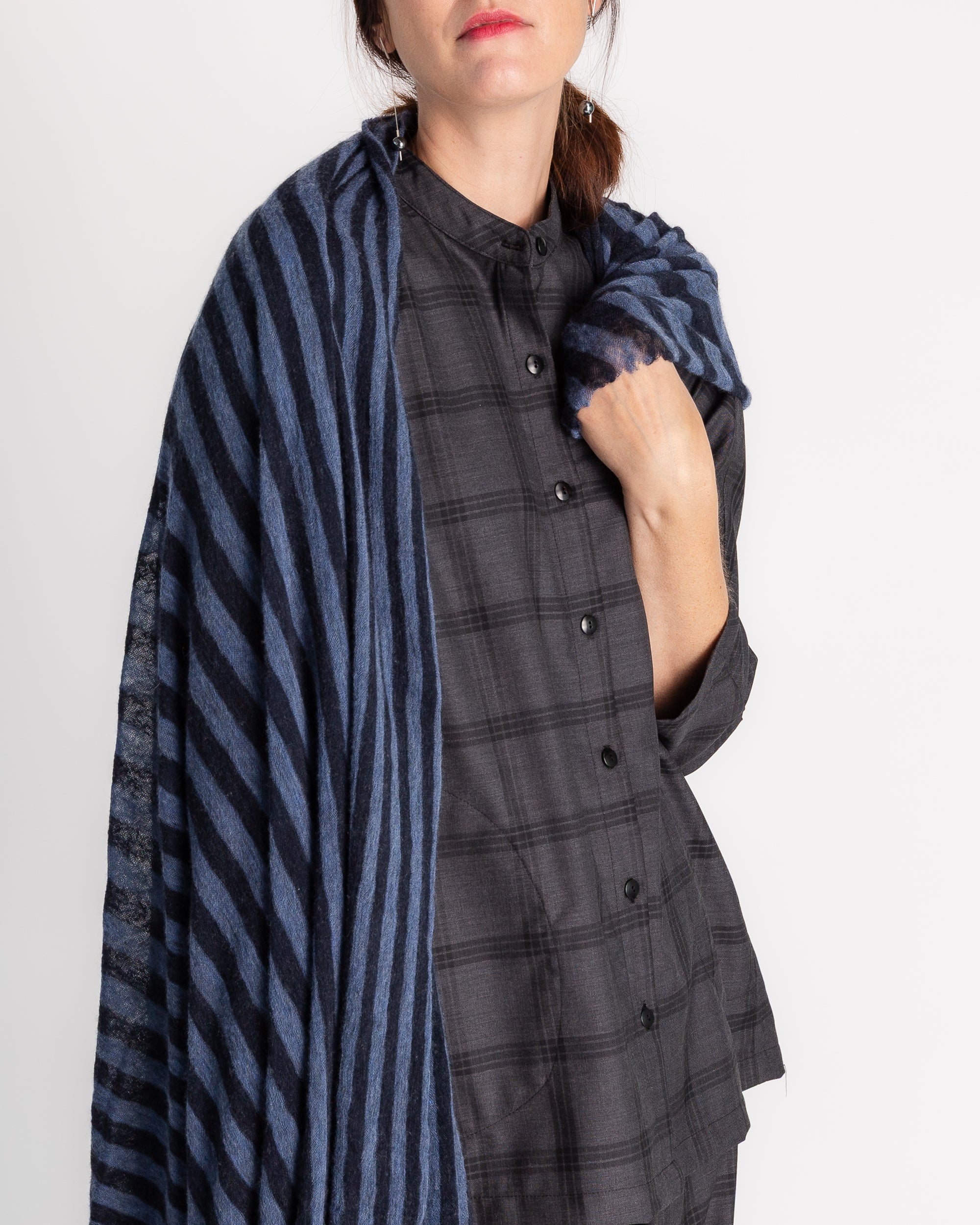 Japan Shirt in Charcoal Wool Plaid