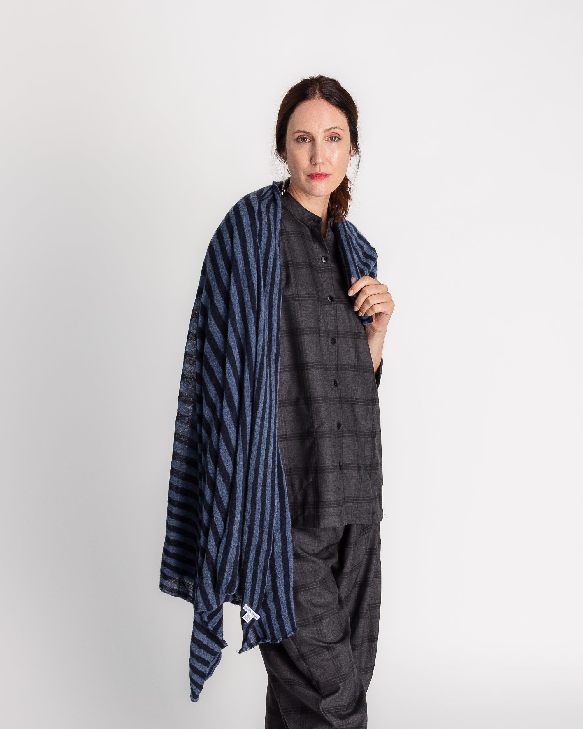 Japan Shirt in Charcoal Wool Plaid