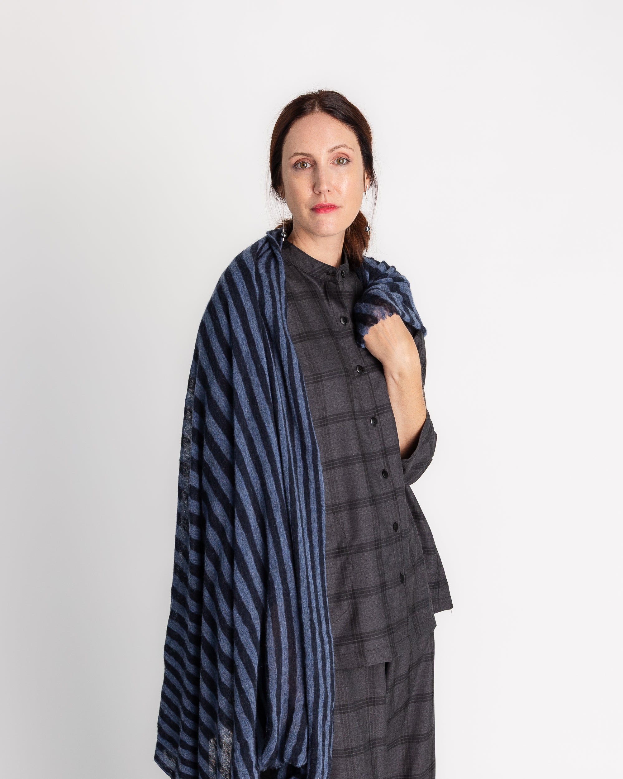 Japan Shirt in Charcoal Wool Plaid