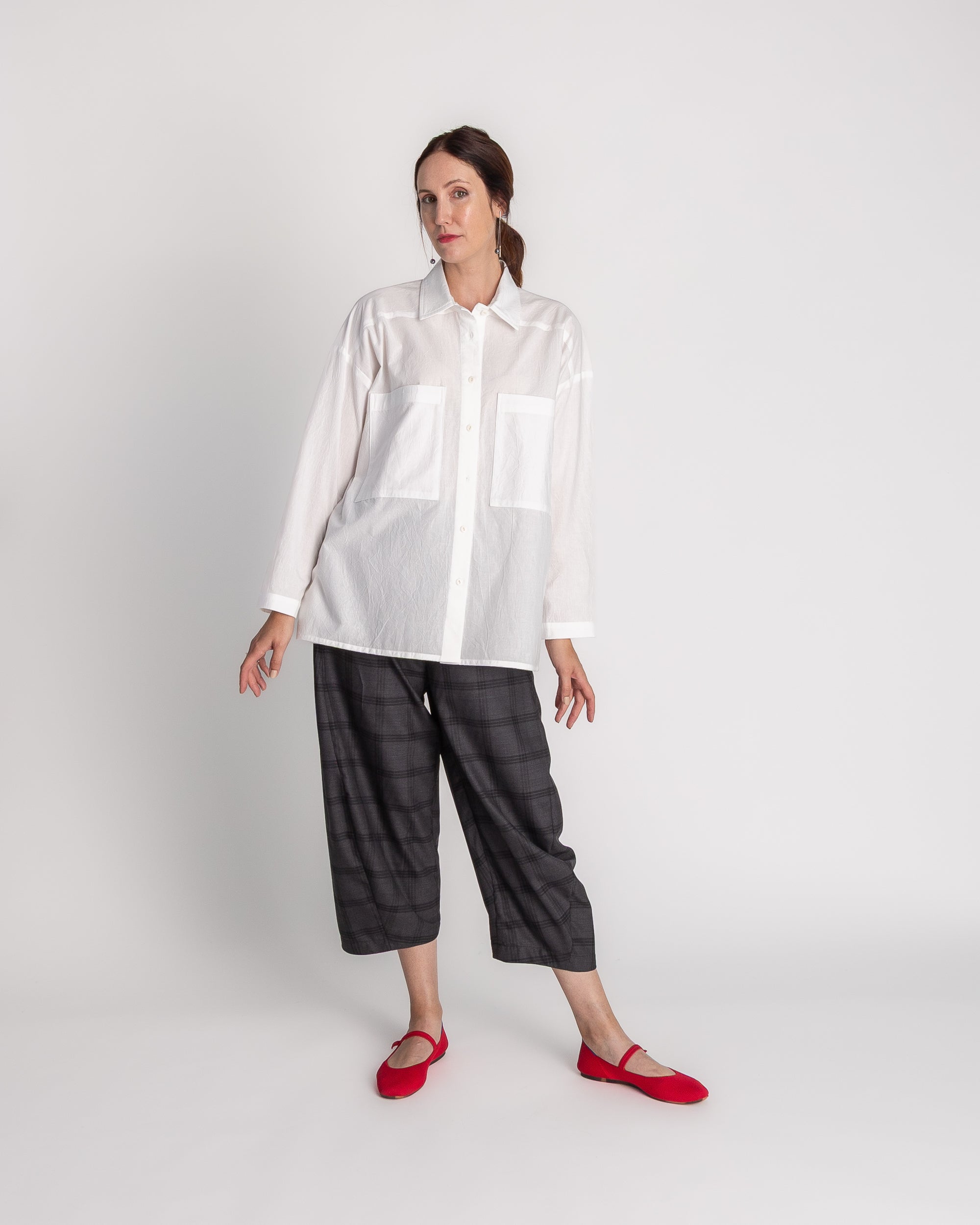 Big Shirt in White Japanese Crumpled Cotton