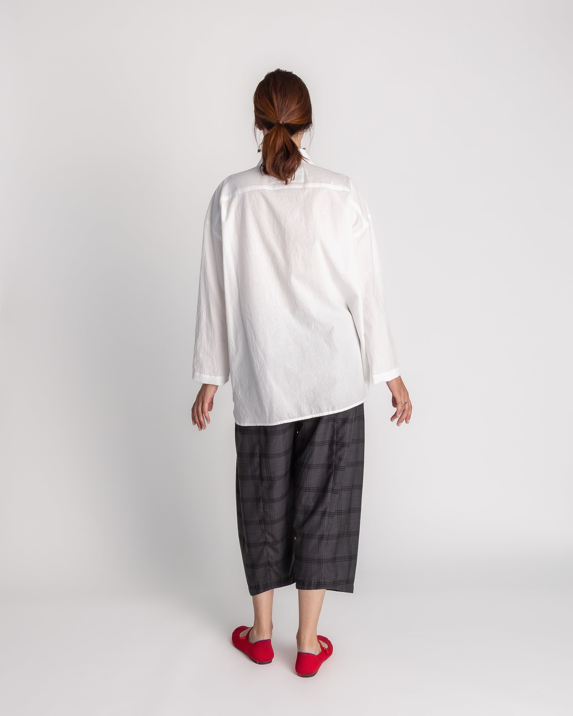 Big Shirt in White Japanese Crumpled Cotton
